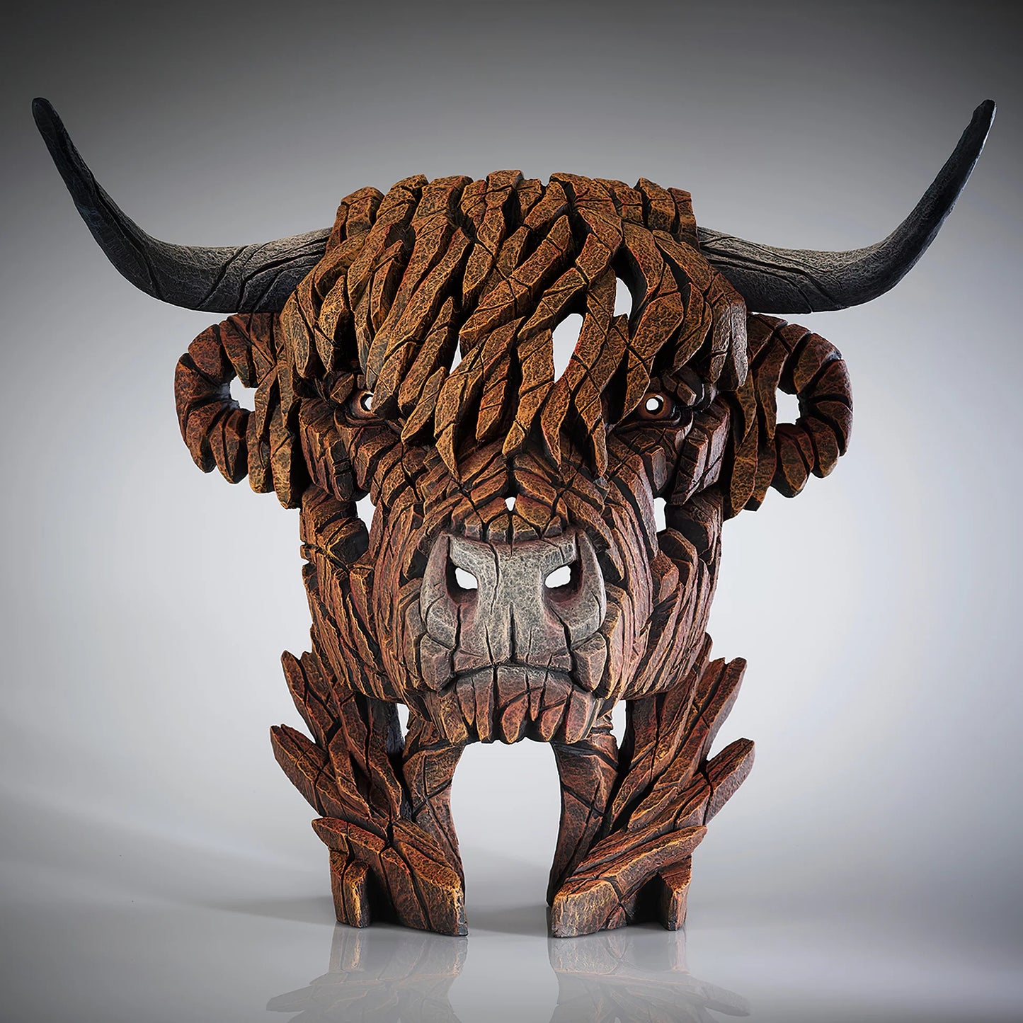 Highland Cow Bust Edge Sculpture