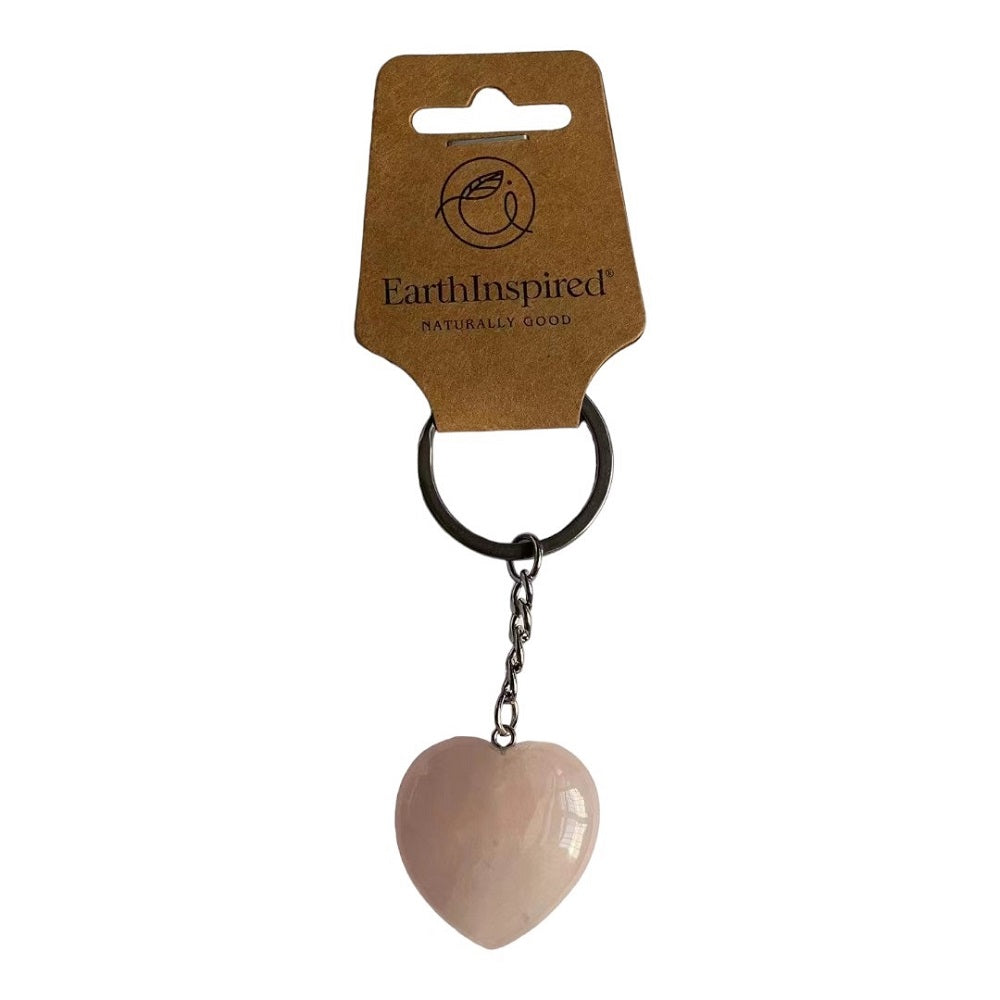 Rose Quartz Heart Keyring