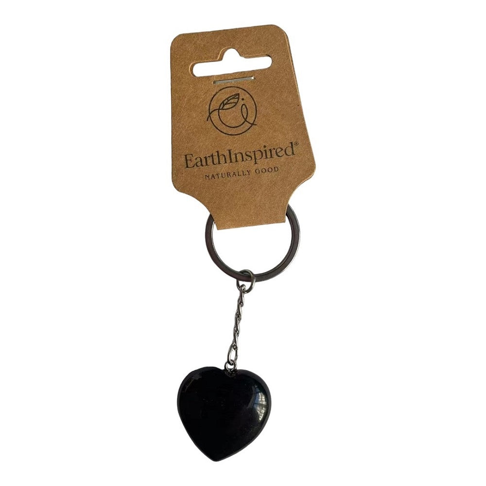 Obsidian Heart Keyring