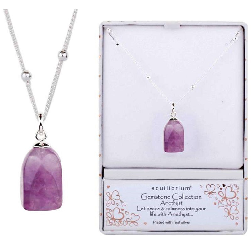 Equilibrium Amethyst Gemstone Necklace NEW!