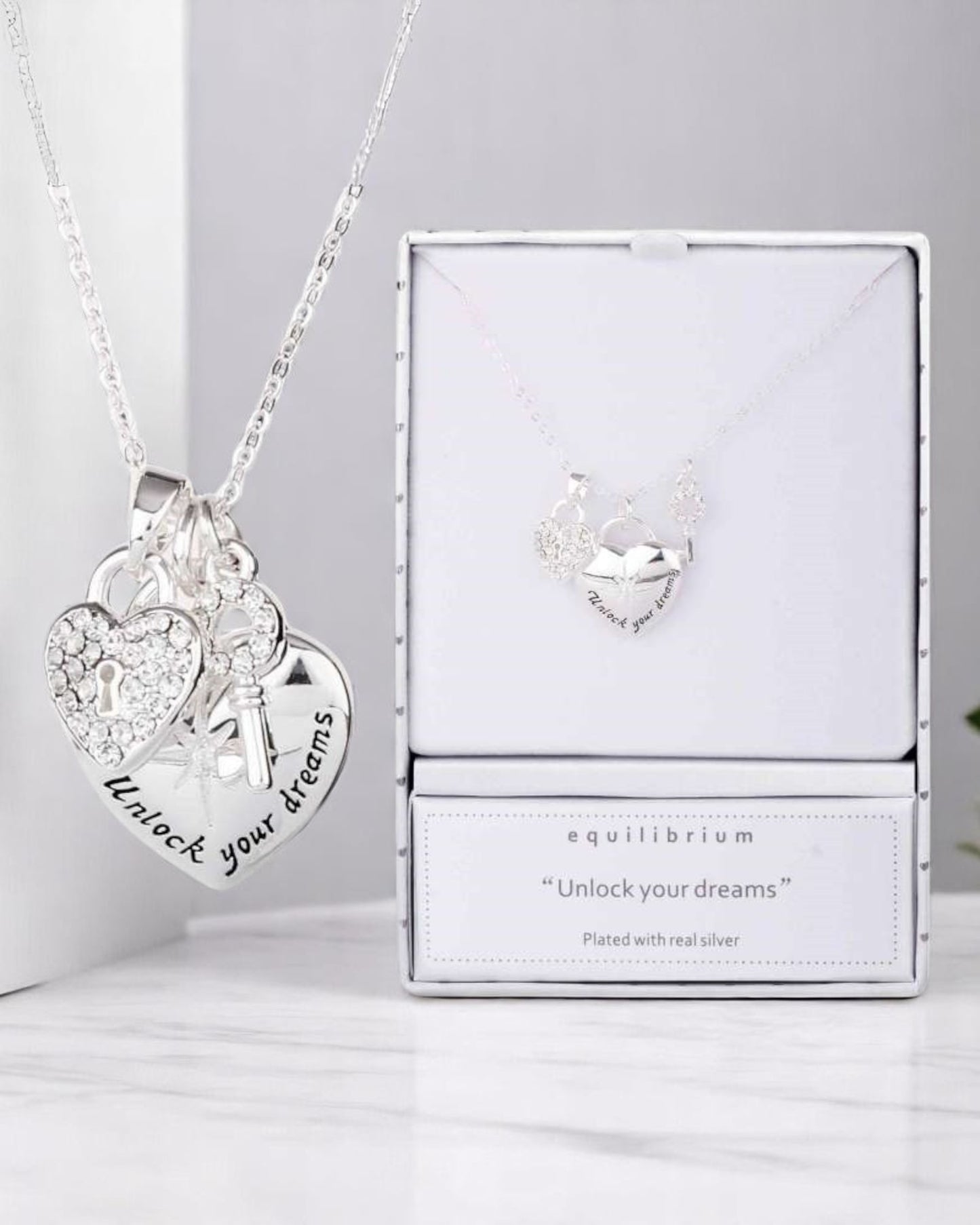 Equilibrium Lock Key with Message Necklace