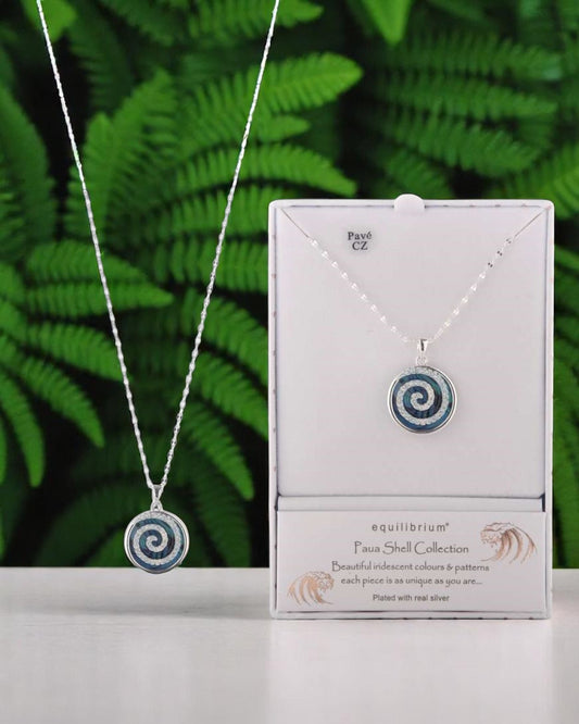 Equilibrium Paua Shell Koru Necklace