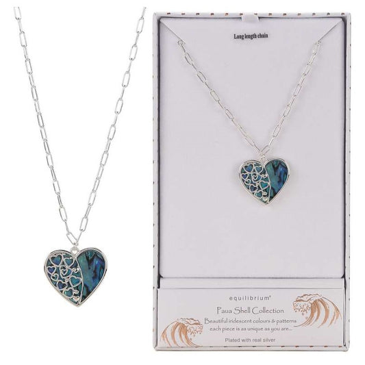 Equilibrium Paua Shell Heart Necklace