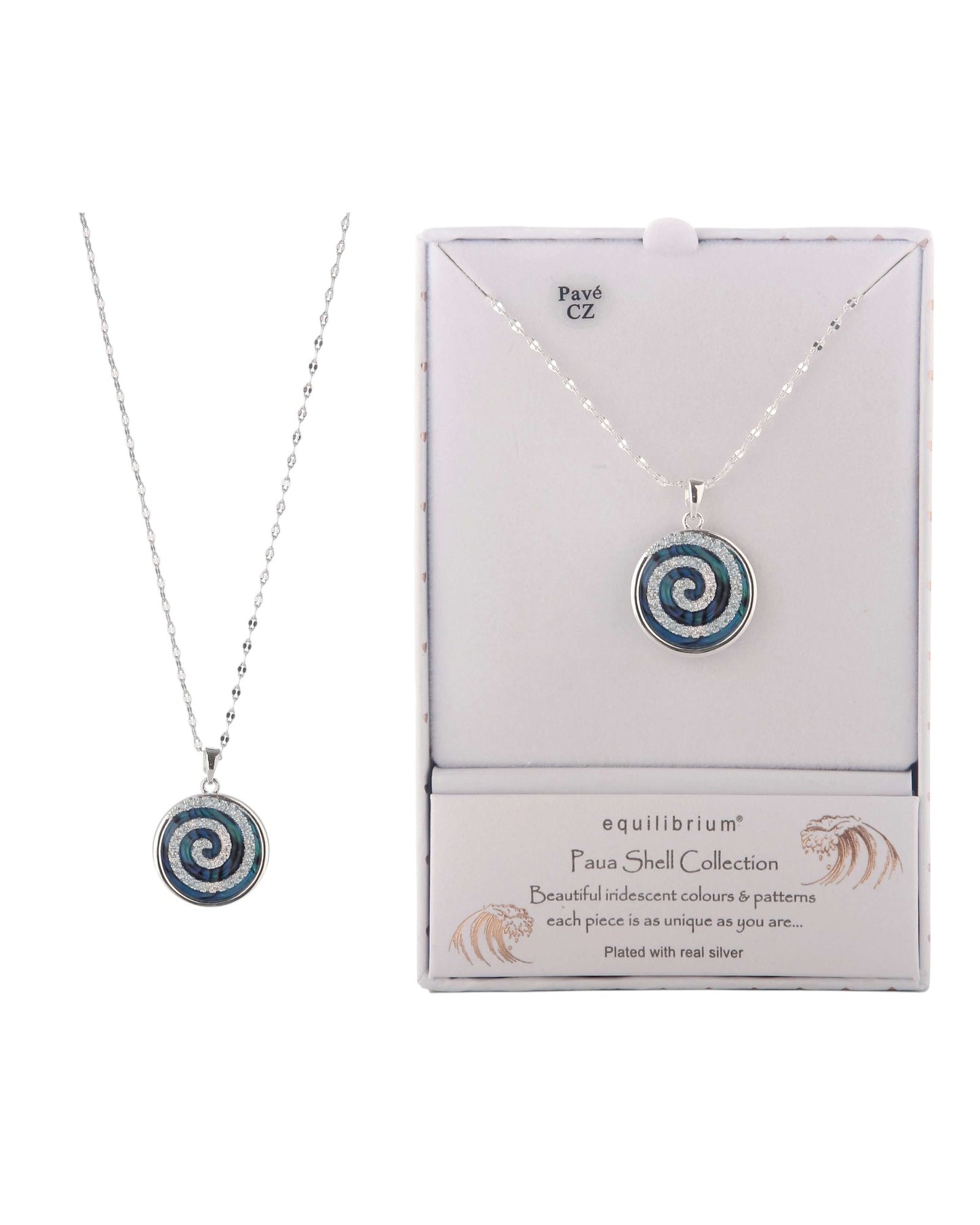 Equilibrium Paua Shell Koru Necklace