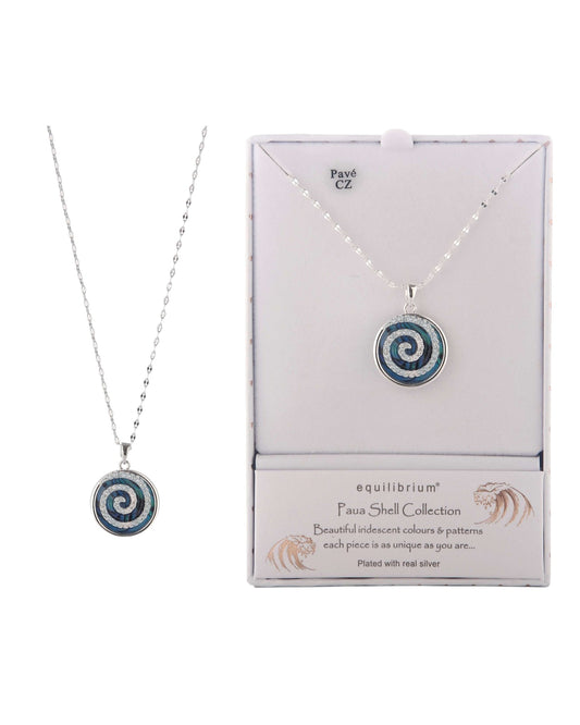 Equilibrium Paua Shell Koru Necklace