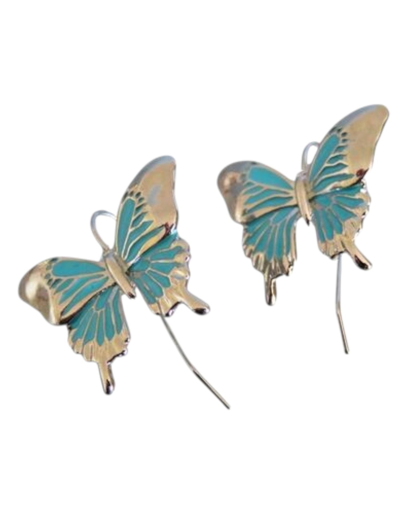 Blue Butterfly Drop Earrings