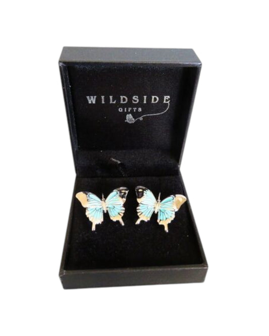 Blue Butterfly Drop Earrings
