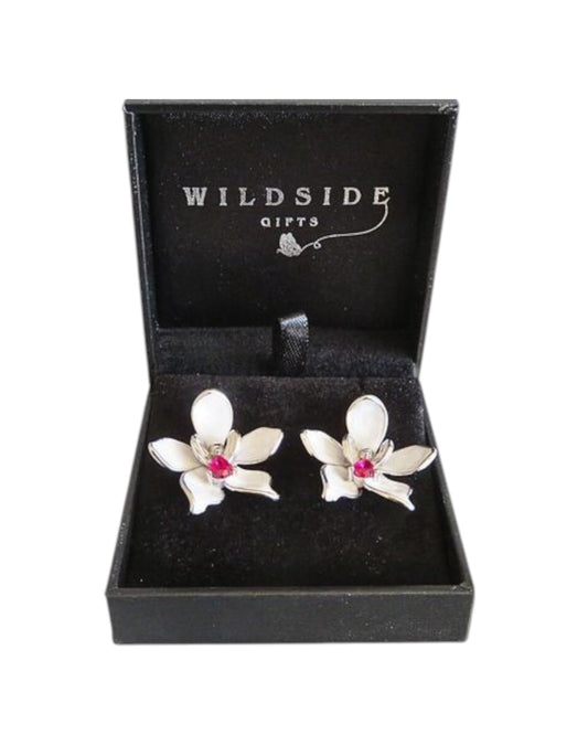White Orchid Earrings