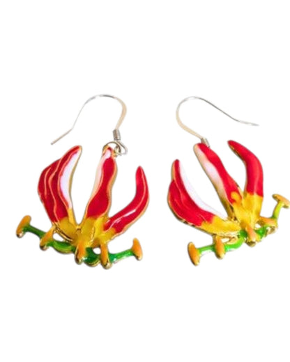 Flame Lily Drop Earrings