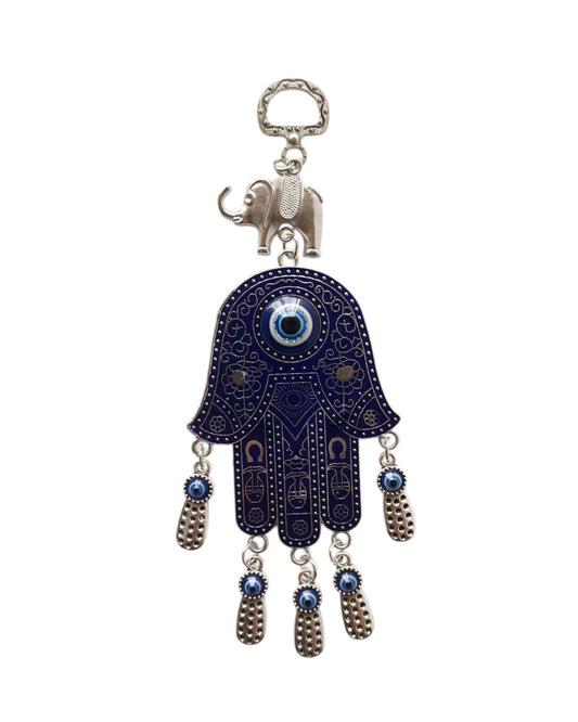 Hamsa Hanging Ornament with Evil Eye and Elephant