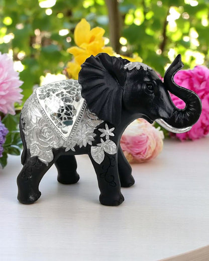 Standing Black & Silver Elephant