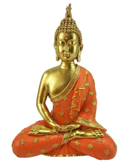 Buddha Figurine Gold and Saffron