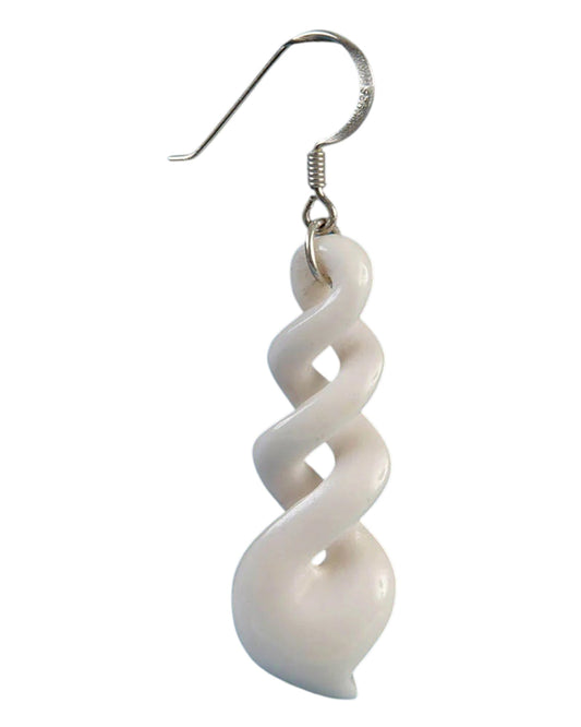 Bone Triple Twist Earrings