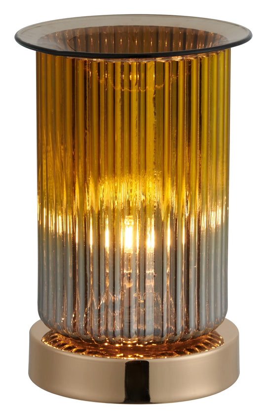 Corrugated bronze glass touch warmer