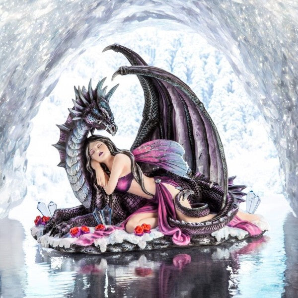 Purple Fairy sleeping on a Dragon