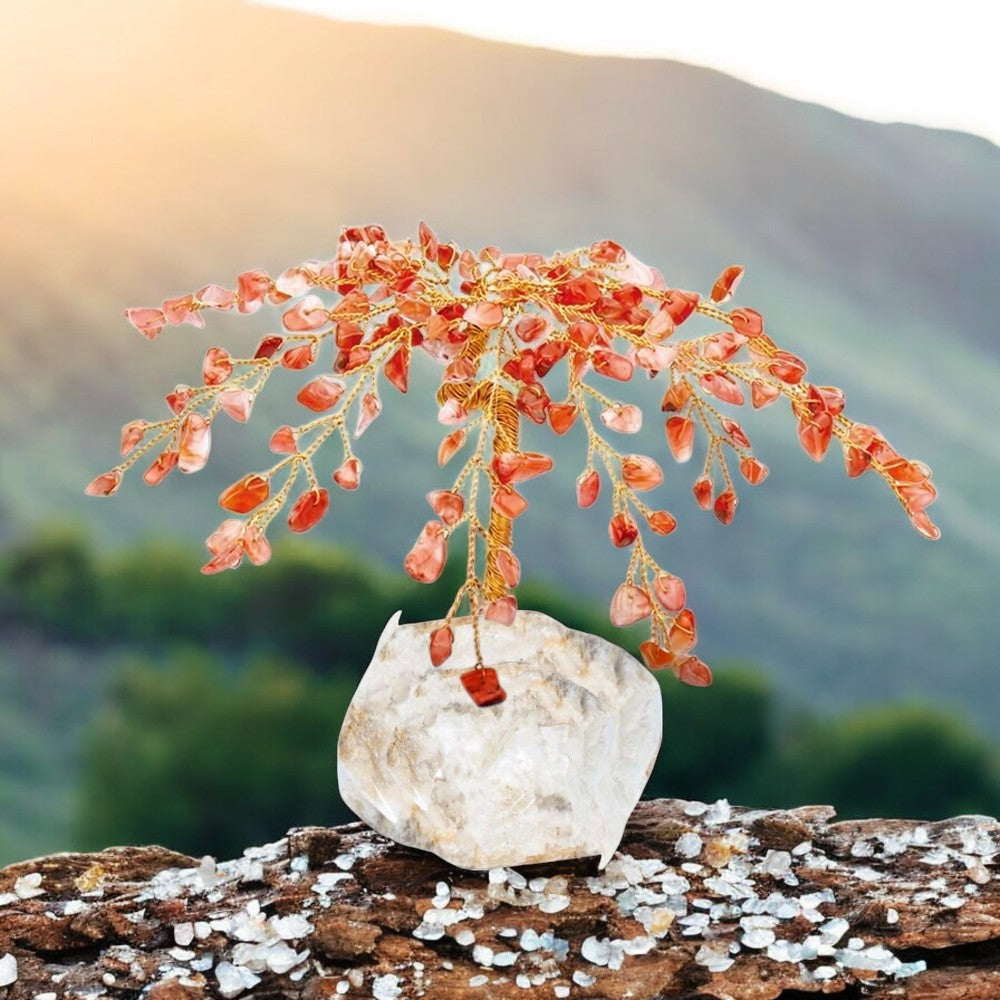 Gemstone Tree Crystal Base Carnelian