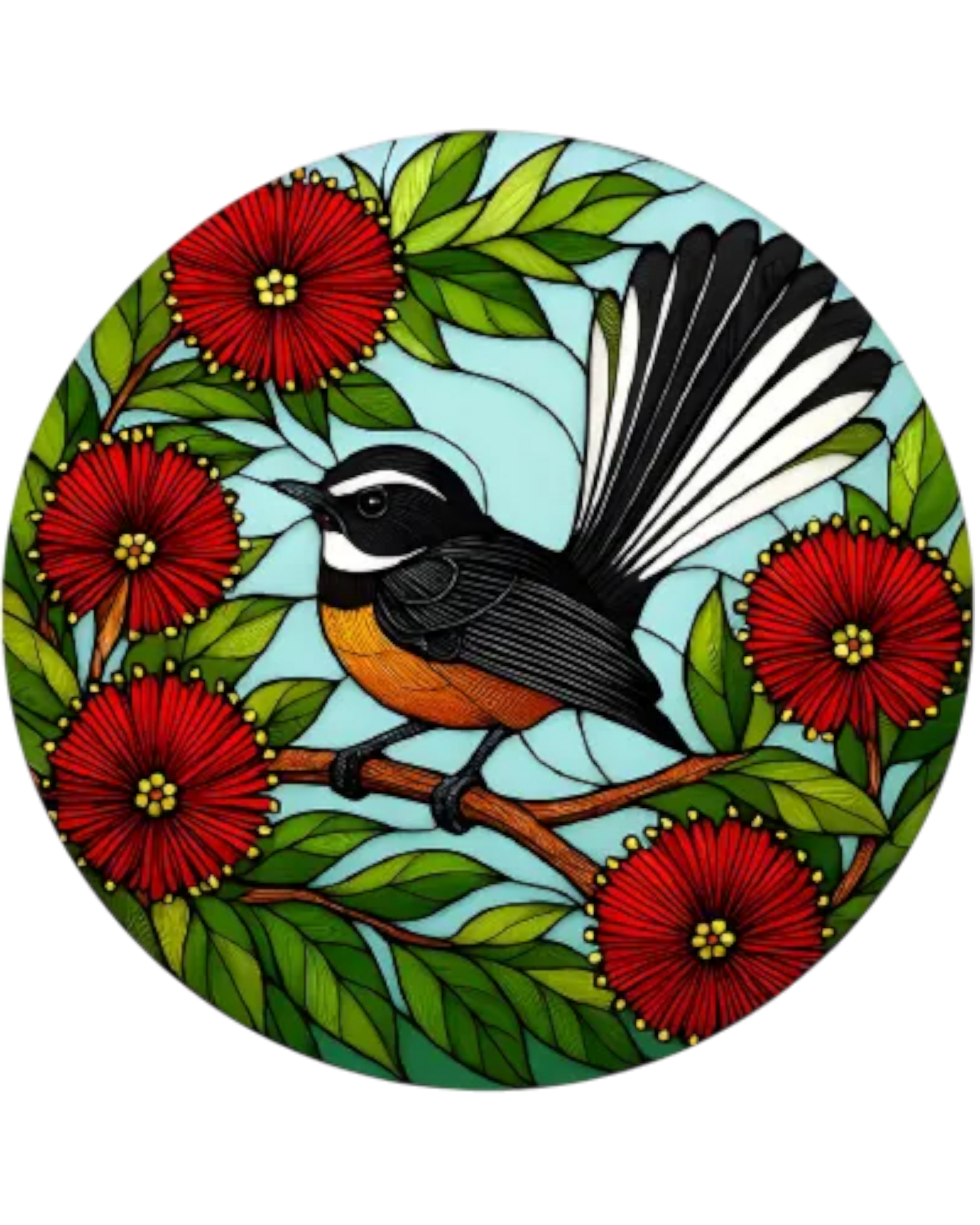 Fantail Stained Glass Hanger