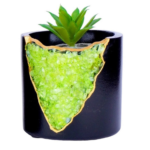 Peridot Crystal Planter 4"