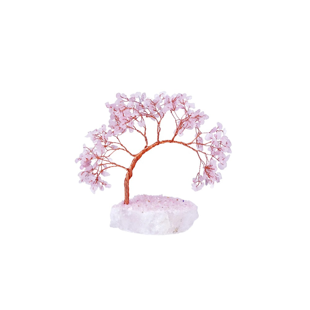 Rose Quartz Crystal Wish Tree With Natural Base NEW!