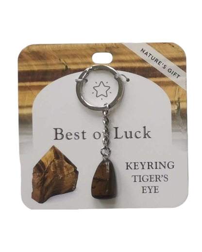Tigers Eye - Best of Luck Keyring