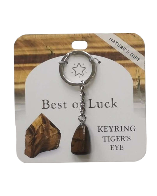 Tigers Eye - Best of Luck Keyring
