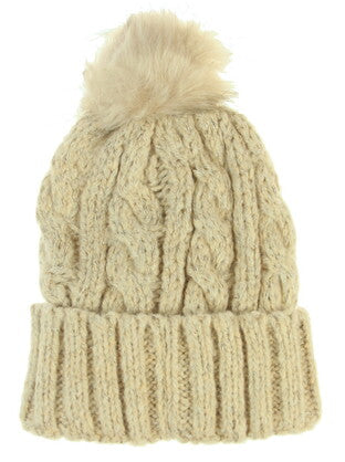 Adult cable knit beanie