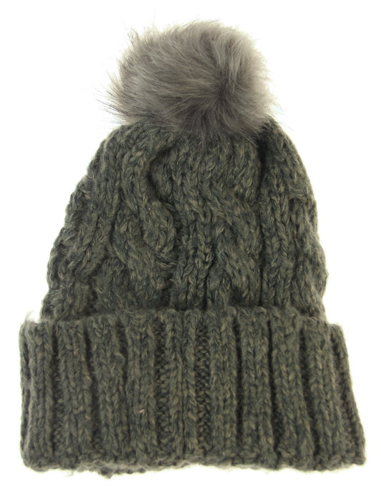 Adult cable knit beanie