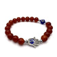 Hamsa Evil Eye Bracelet- Carnelian