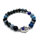 Hamsa Evil Eye Bracelet- Blue Fire Agate