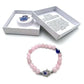 Hamsa Evil Eye Bracelet- Rose Quartz