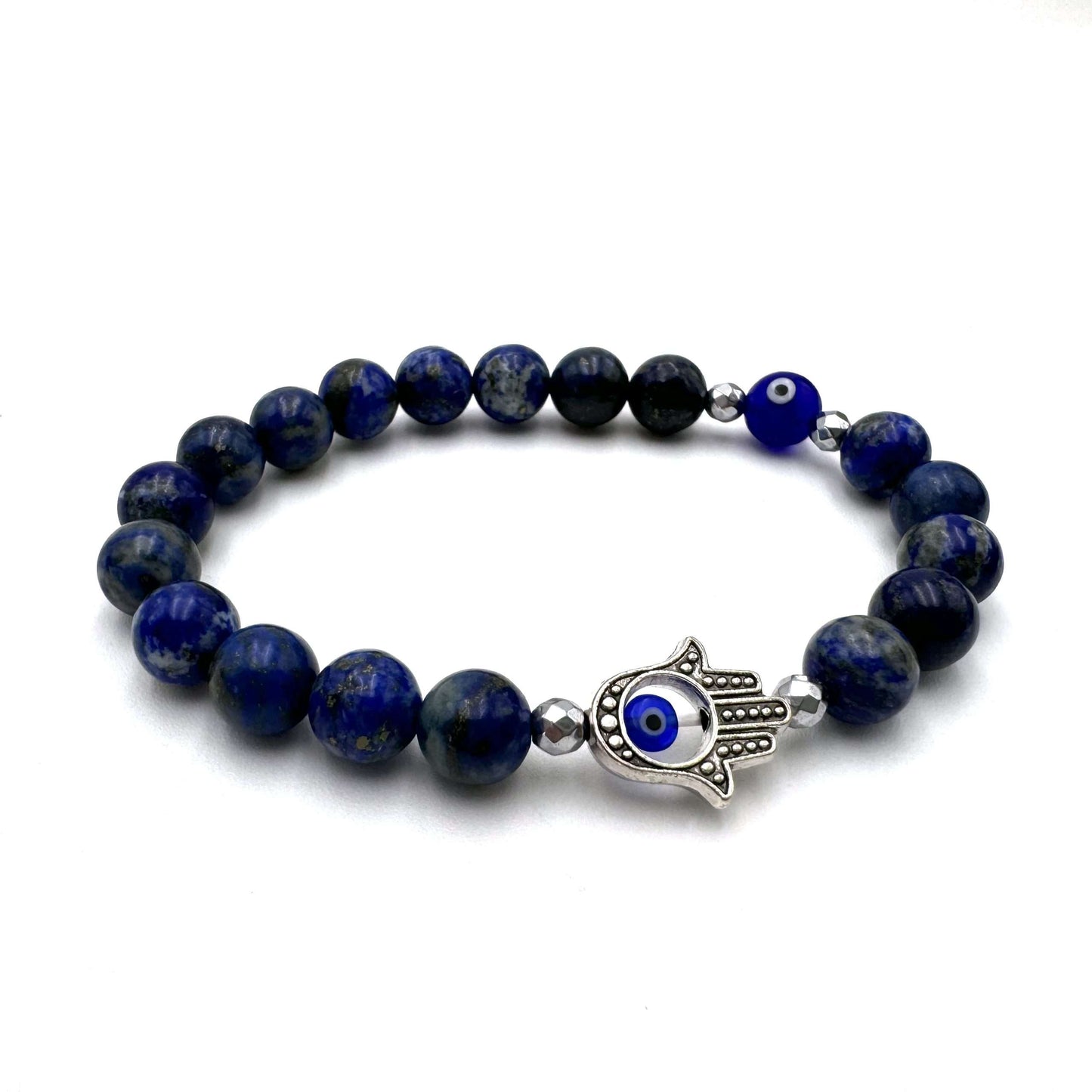 Hamsa Evil Eye Bracelet- Lapis Lazuli