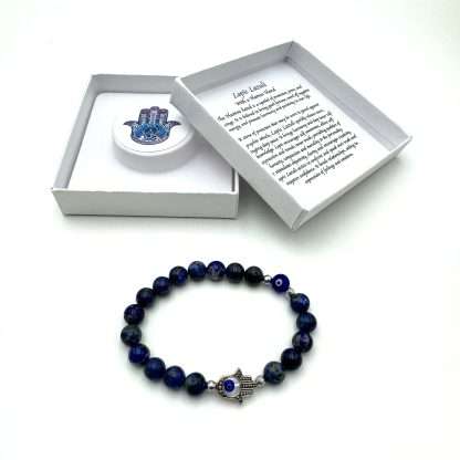 Hamsa Evil Eye Bracelet- Lapis Lazuli