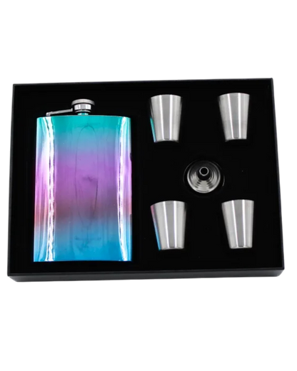 Iridescent Hip Flask Set