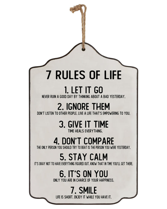 Plaque "7 Rules of life" Saying