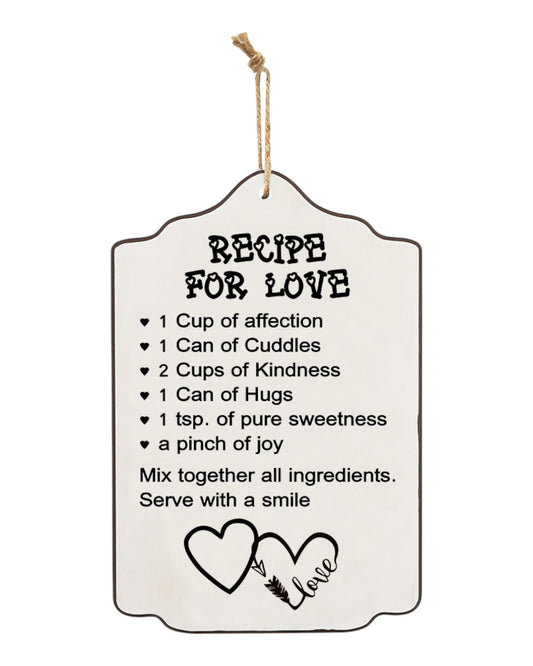 Plaque "Recipe for Love"