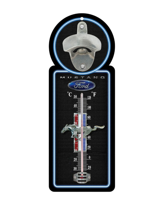 Thermometer/Bottle Opener Mustang