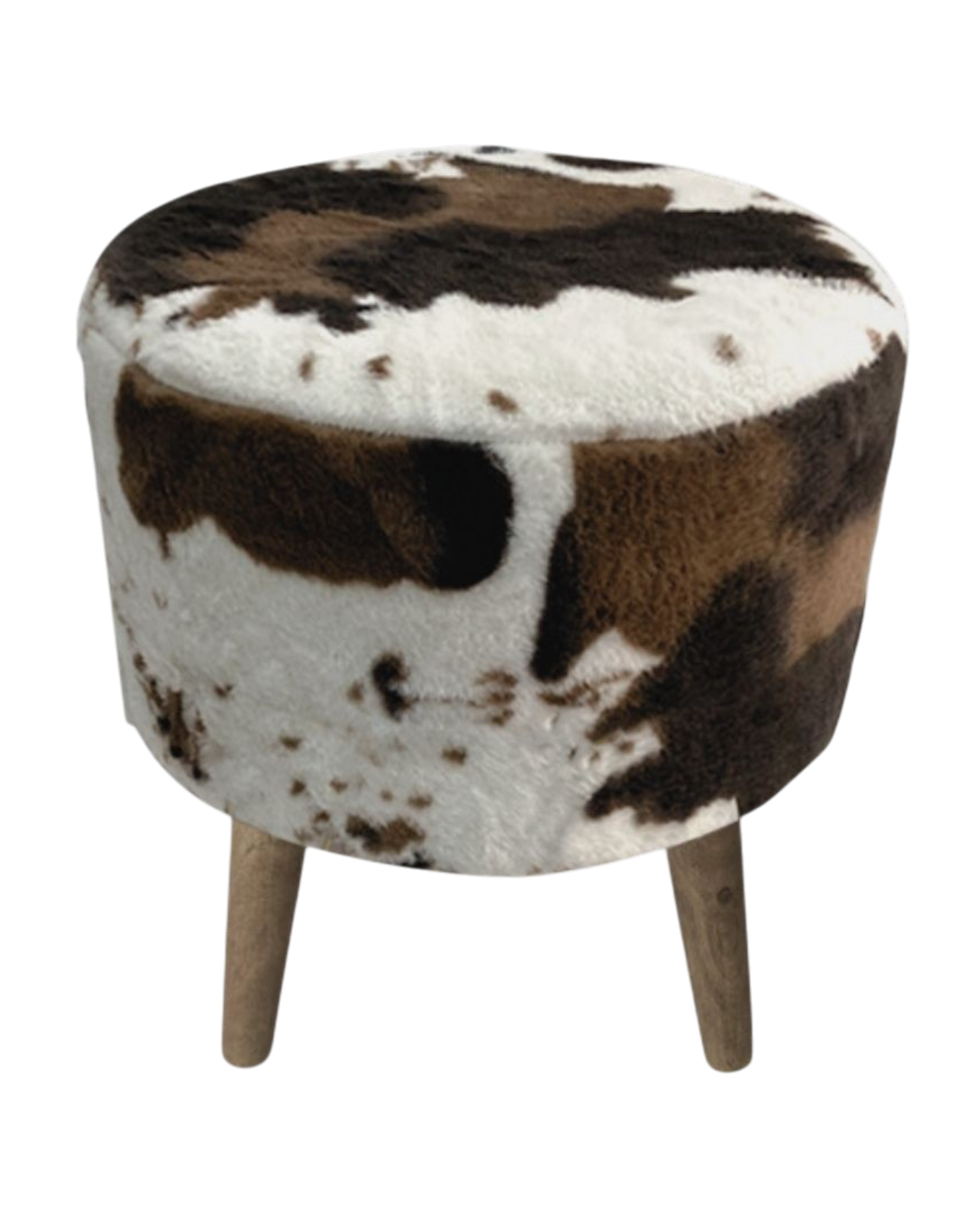 Stool Brown Cow Hide 38cm