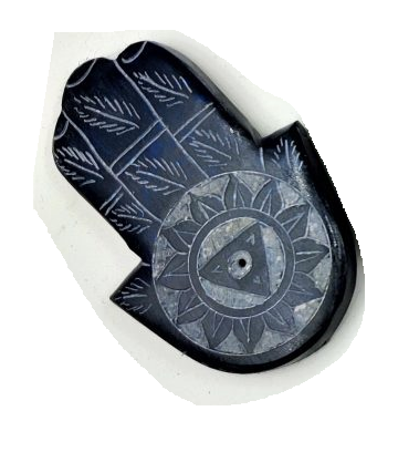 Soapstone 7 Chakra Incense Burner Hamsa