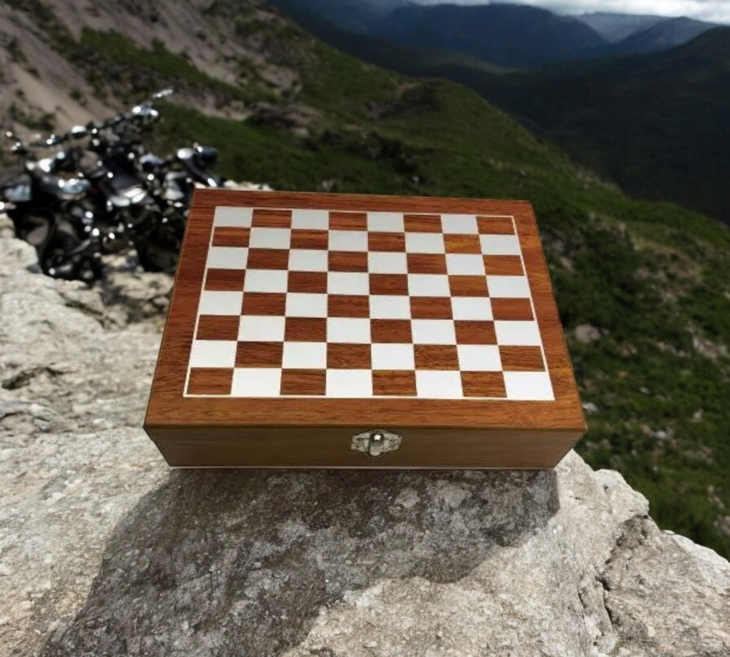 Harley Davidson Hip Flask and Chess Set