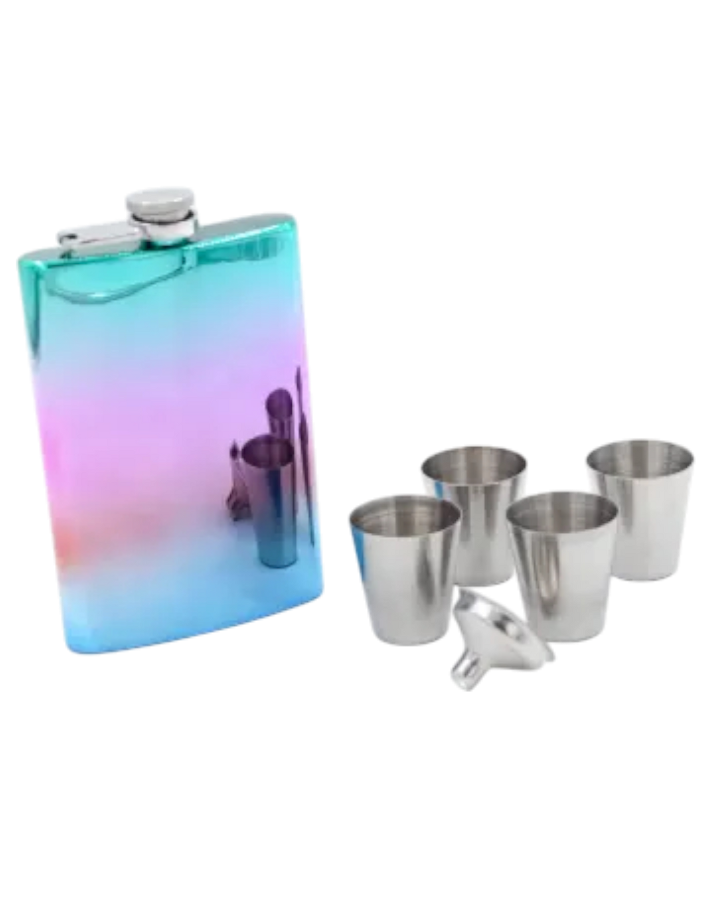 Iridescent Hip Flask Set