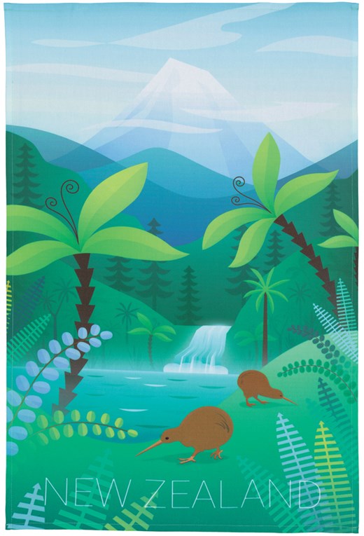 NZ Scene Kiwi Tea Towel