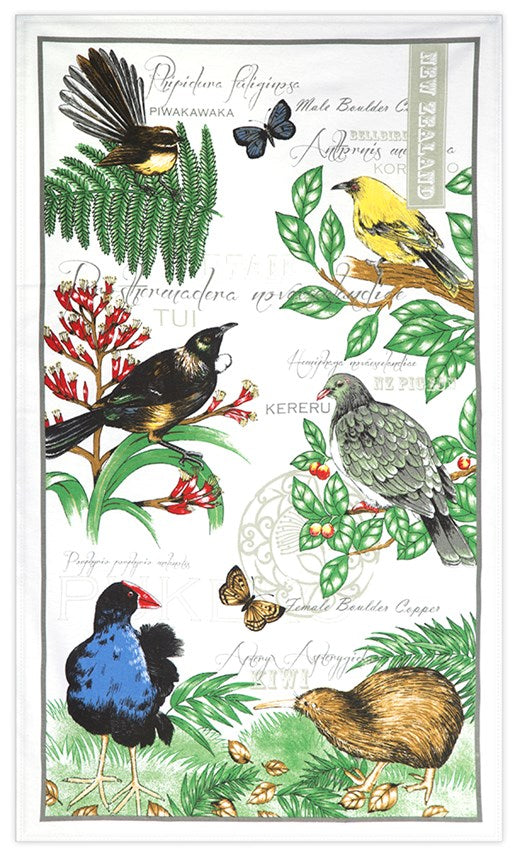 Birds of New Zealand Tea Towel