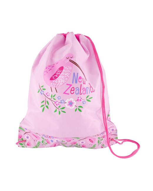 Swim Bag Kiwi & Flowers Pink