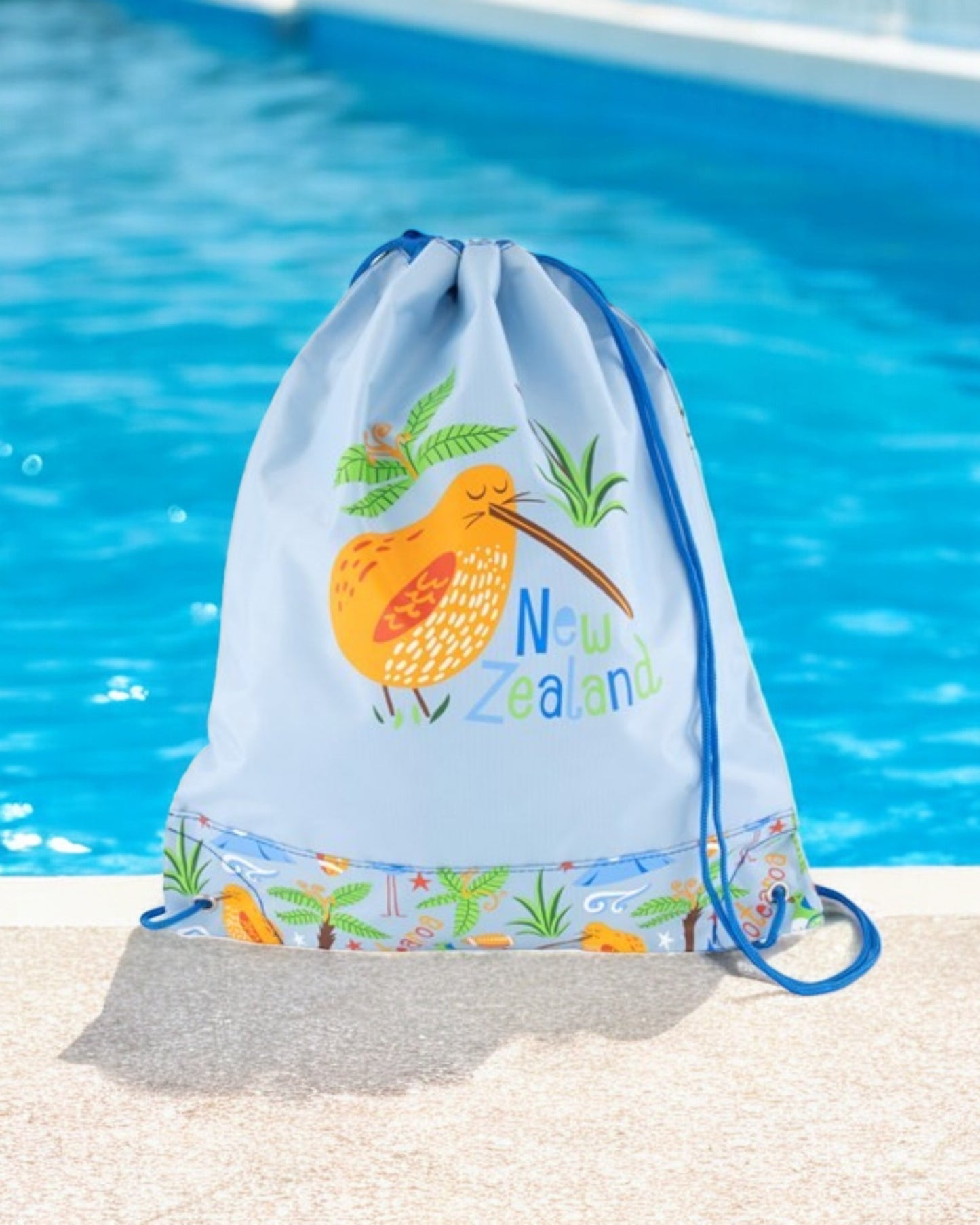 Swim Bag Kiwi & Ponga Blue