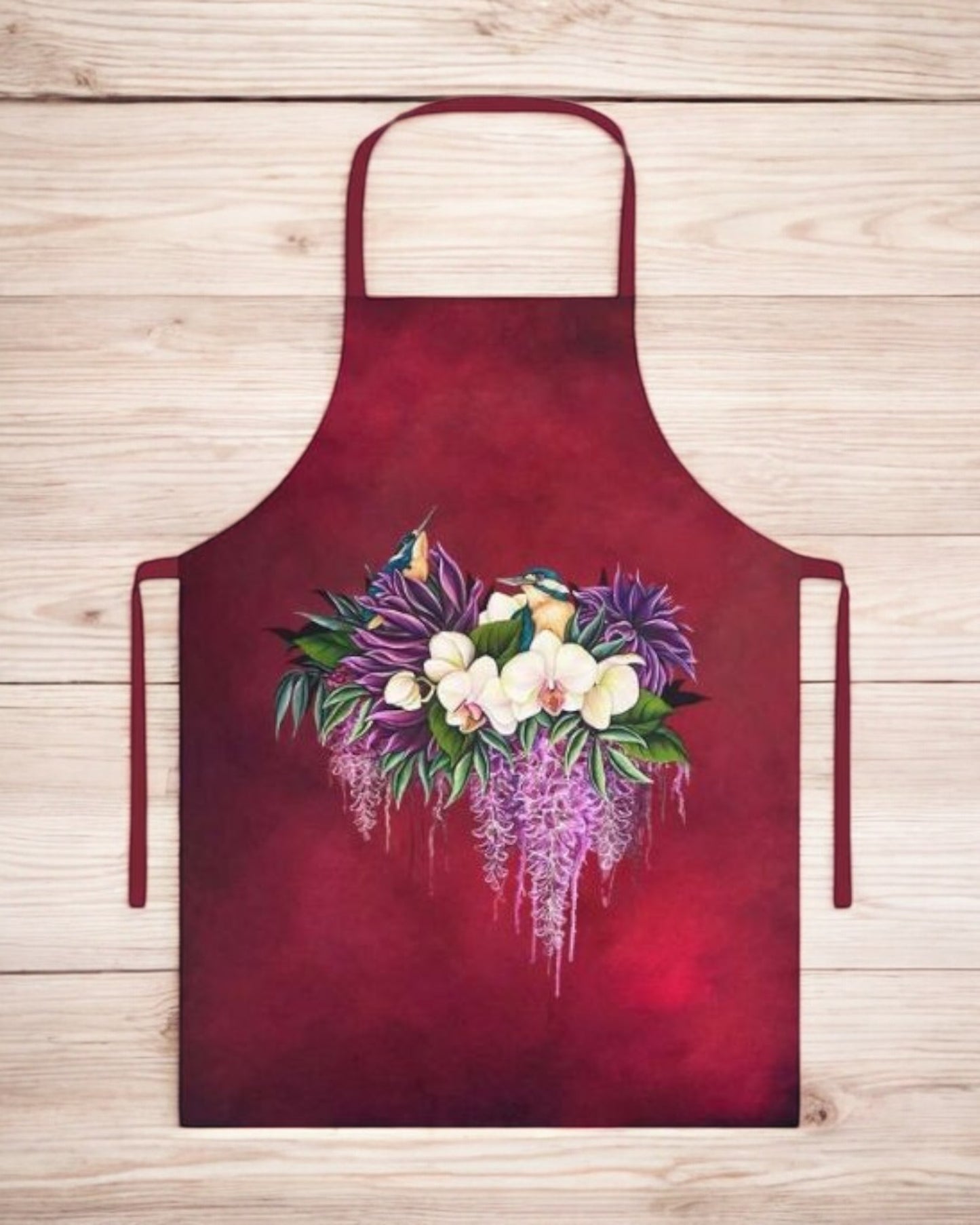 Kingfisher Birds & Flowers Apron