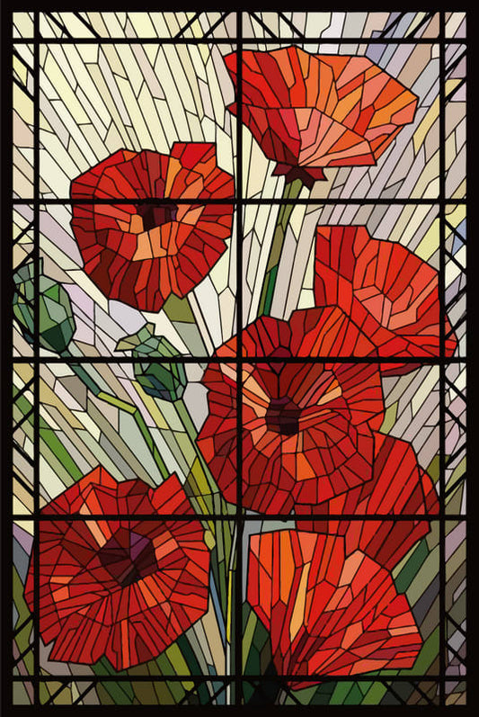Poppies Print On Glass
