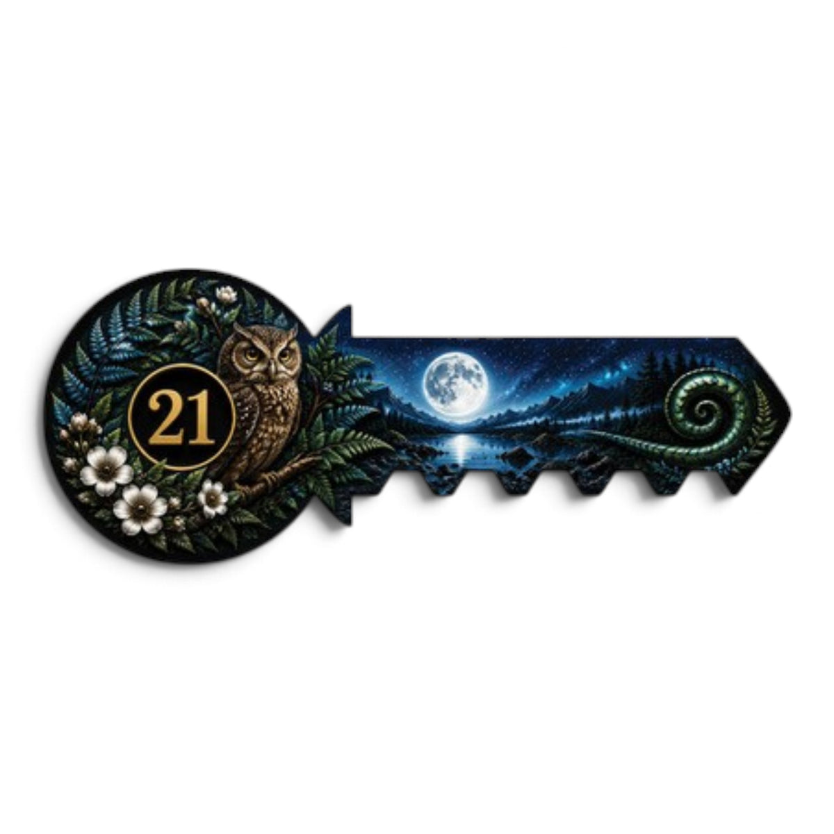 21st Key with Moonlit Morepork