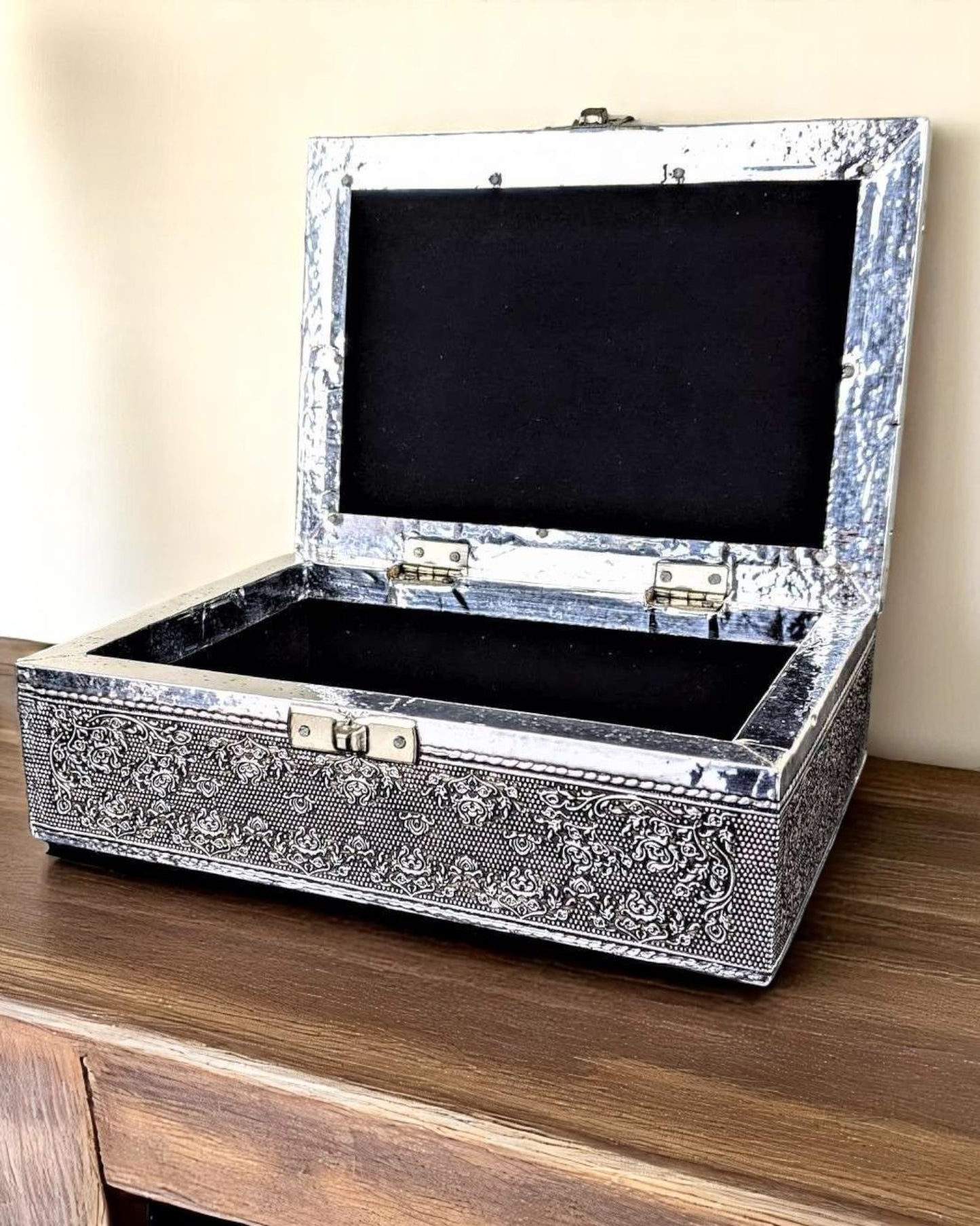 Silver Jewellery Box Lotus Mandala