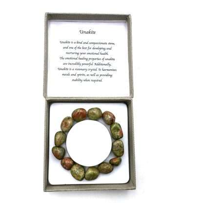 Large Beaded Bracelet Unakite