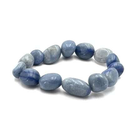 Large Beaded Bracelet Blue Chalcedony